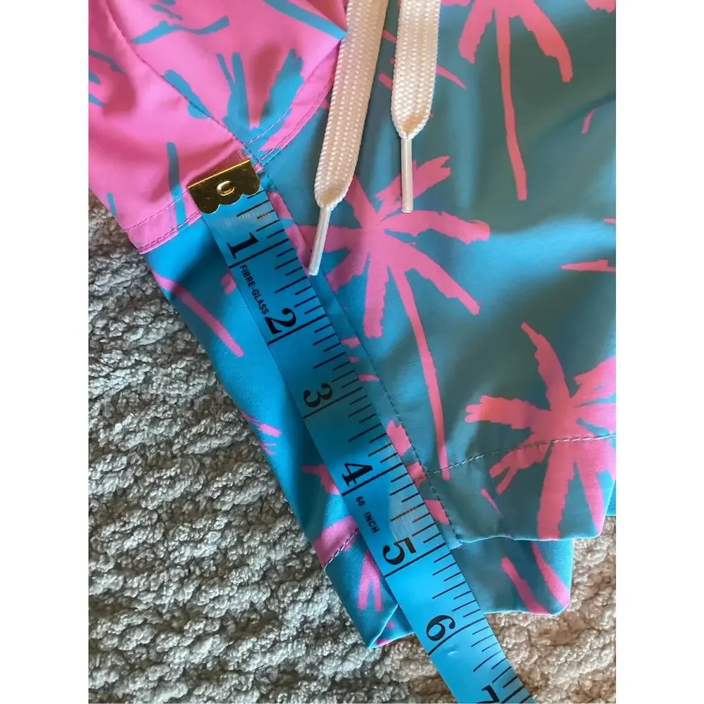 Chubbies Men's the prince of pints Quick Dry Swim Trunks, size M pink and blue